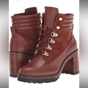 Vince Camuto Tan Lace Up Boots